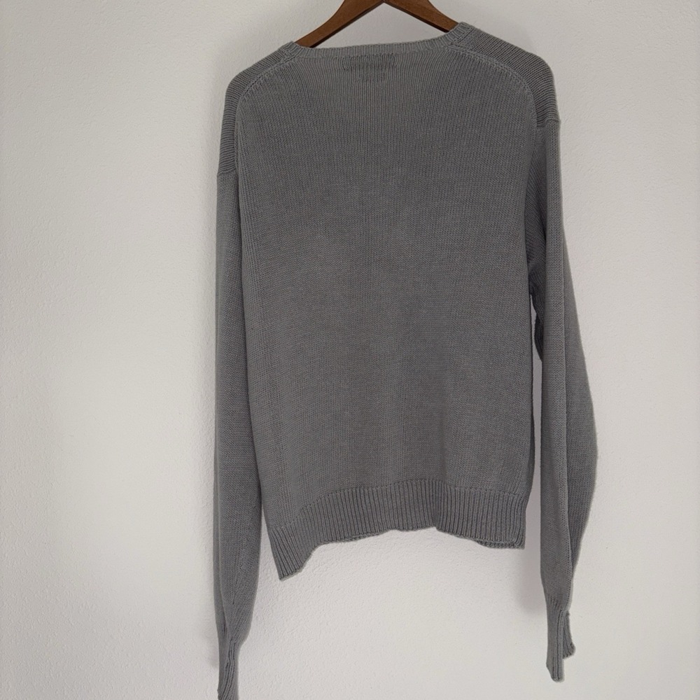 Polo Ralph Lauren Mens SweaterGray V-Neck‎ Long Sleeve Linen Cotton Blend XL - Picture 6 of 13